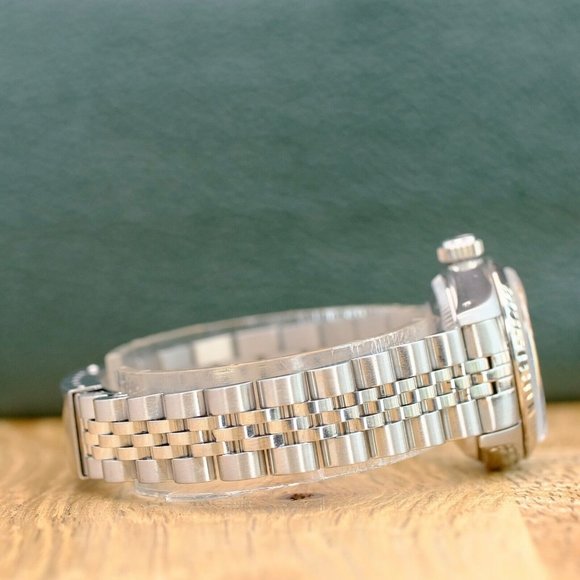 ROLEX DATEJUST GRAY INDEX DIAL 18KW GOLD FLUTED STEEL JUBILEE WATCH 26 MM 69174 - Picture 6 of 10